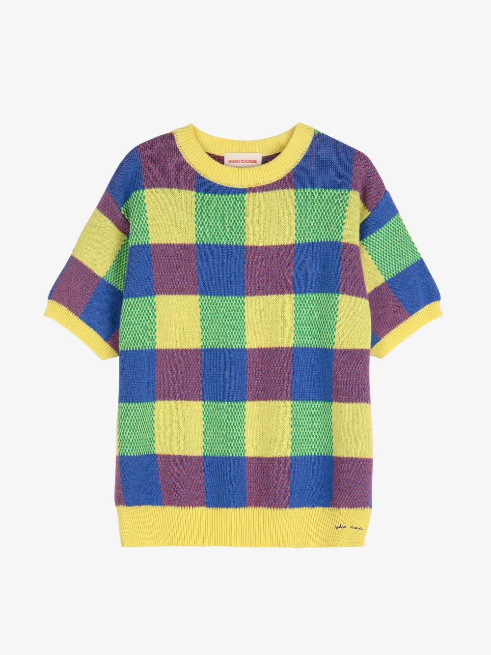 Bobo choses Vichy jacquard cotton jumper