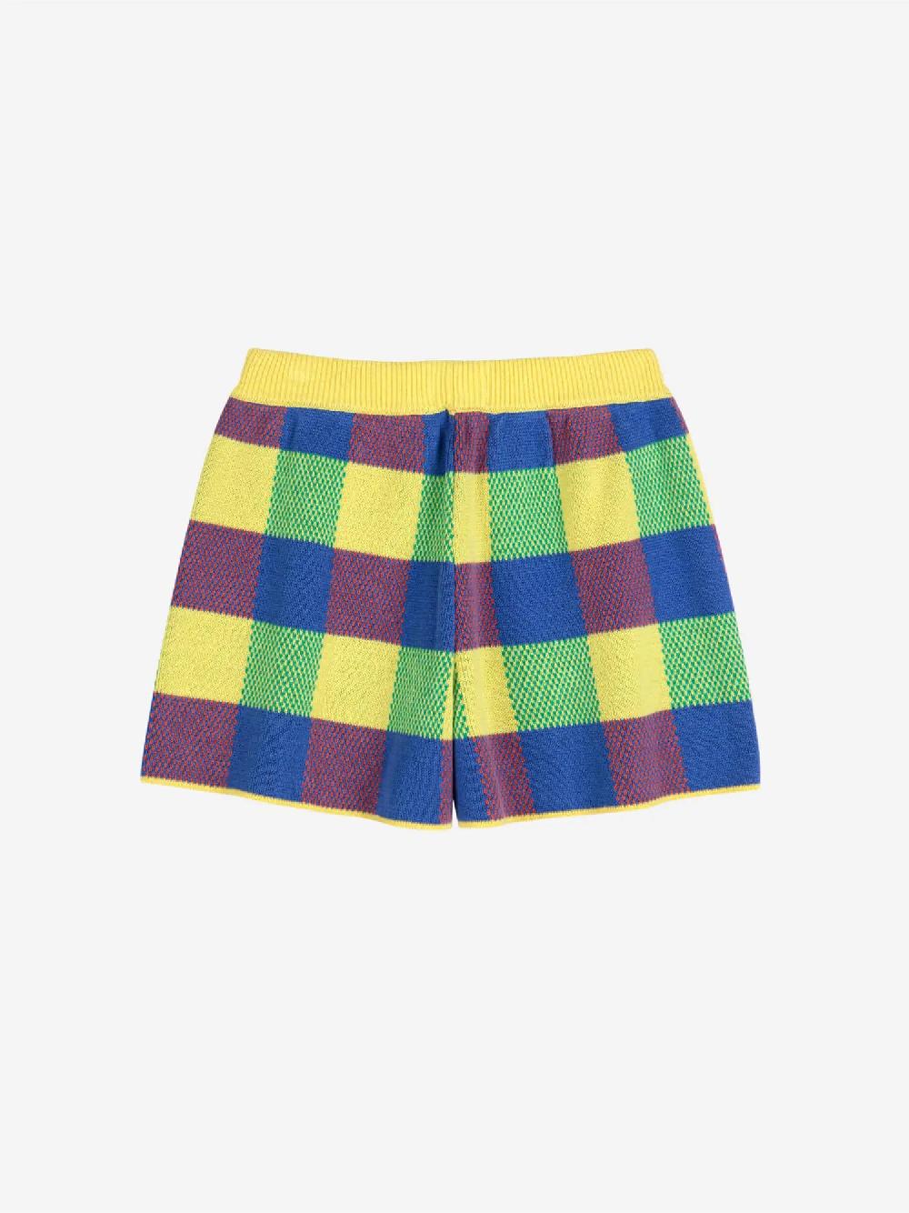 Bobo Choses Vichy Jacquard Cotton Knitted Short