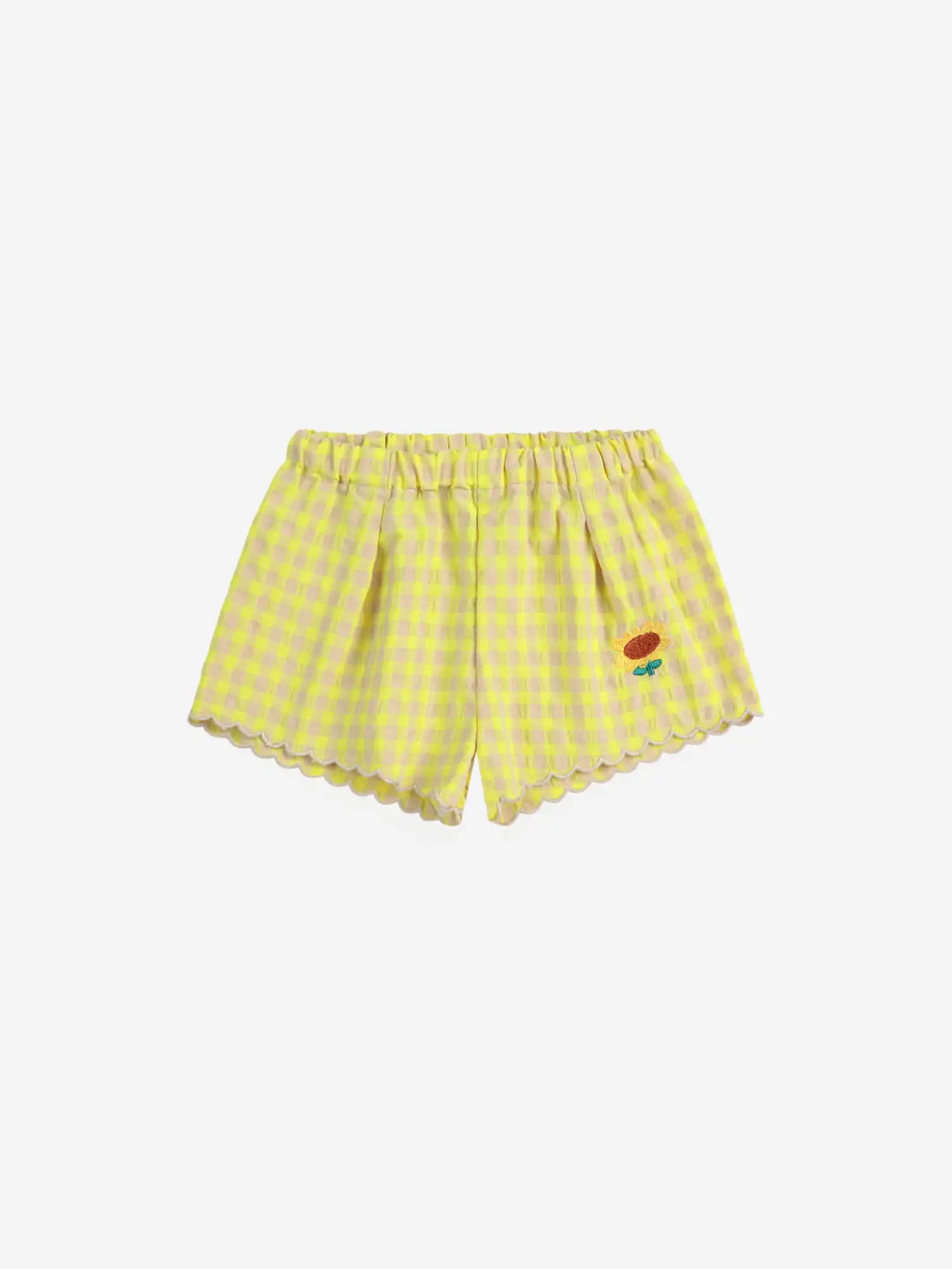 Bobo choses Vichy ruffle woven shorts