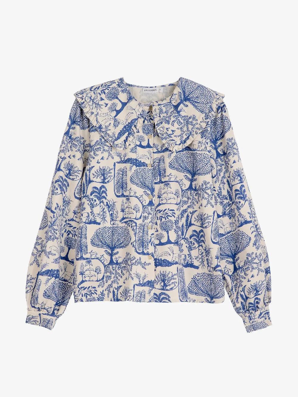 Bobo Choses Wonderland Printed Big Collar Blouse