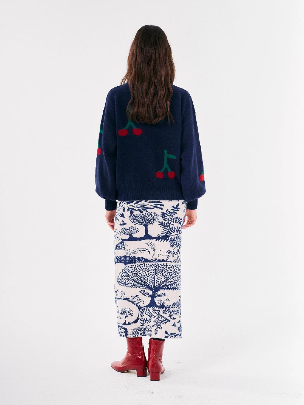 Bobo Choses Wonderland Printed Midi Knitted Skirt