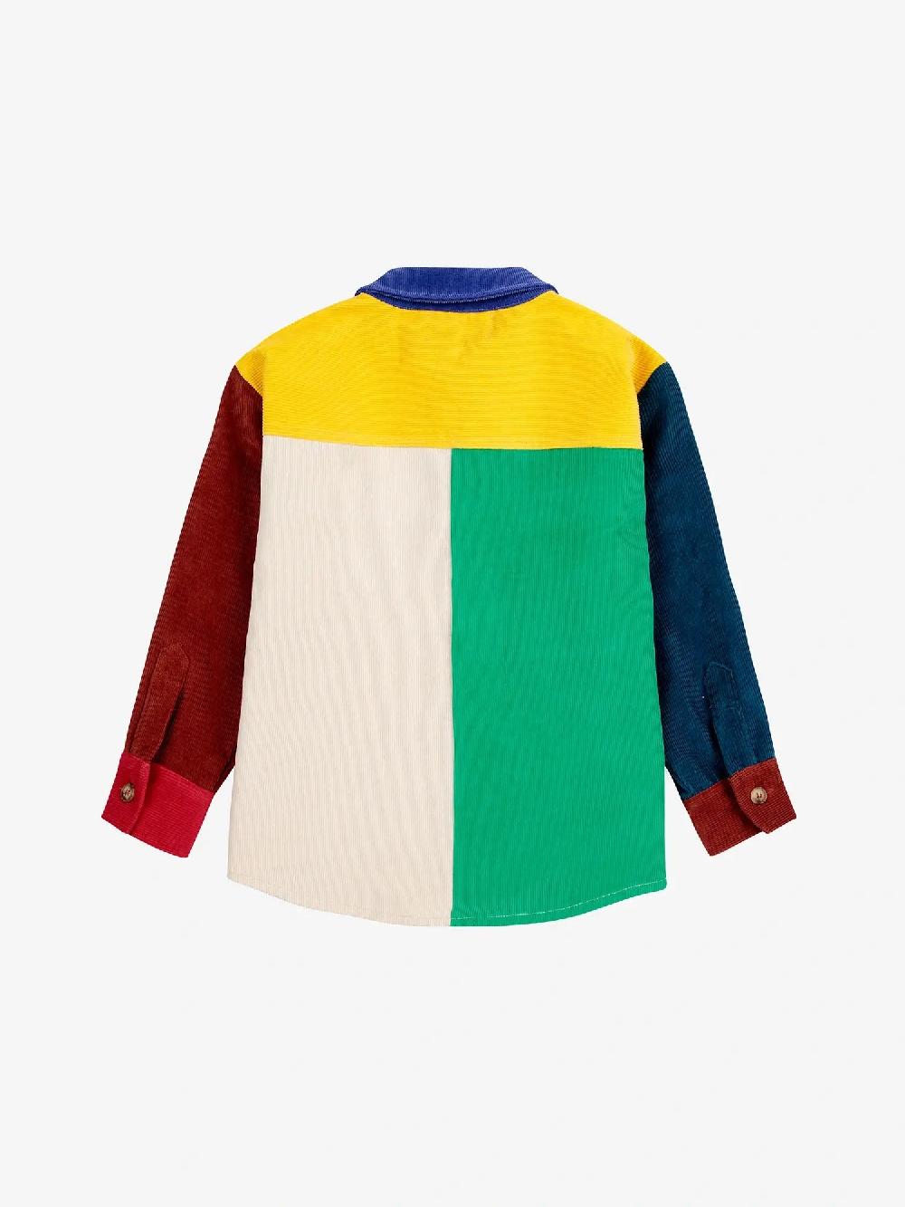 Bobo Choses Bobo Square Embroidery Color Block Corduroy Shirt