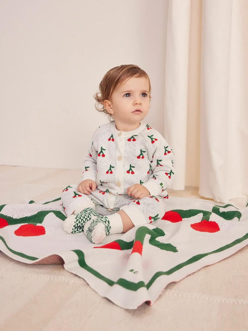 Bobo Choses Cherry All Over Knitted Overall Gift Set
