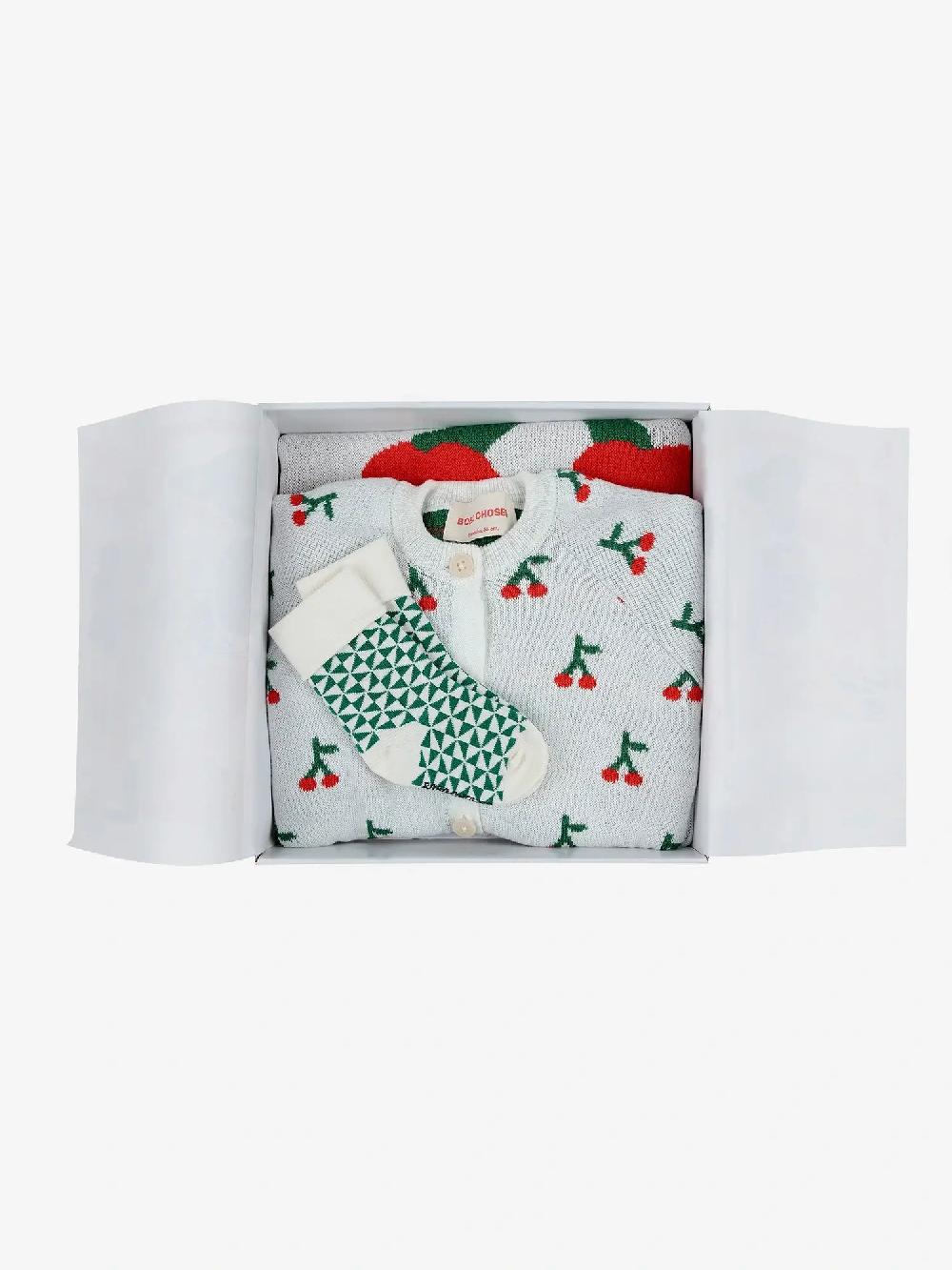 Bobo Choses Cherry All Over Knitted Overall Gift Set