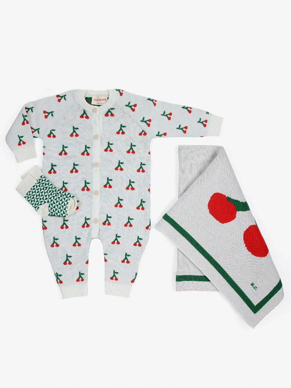 Bobo choses Cherry all over knitted overall gift set