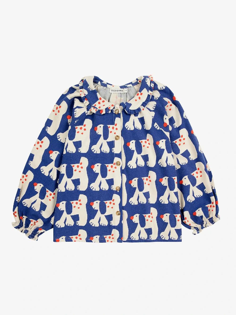 Bobo Choses Fairy Dog All Over Ranglan Sleeve Woven Blouse