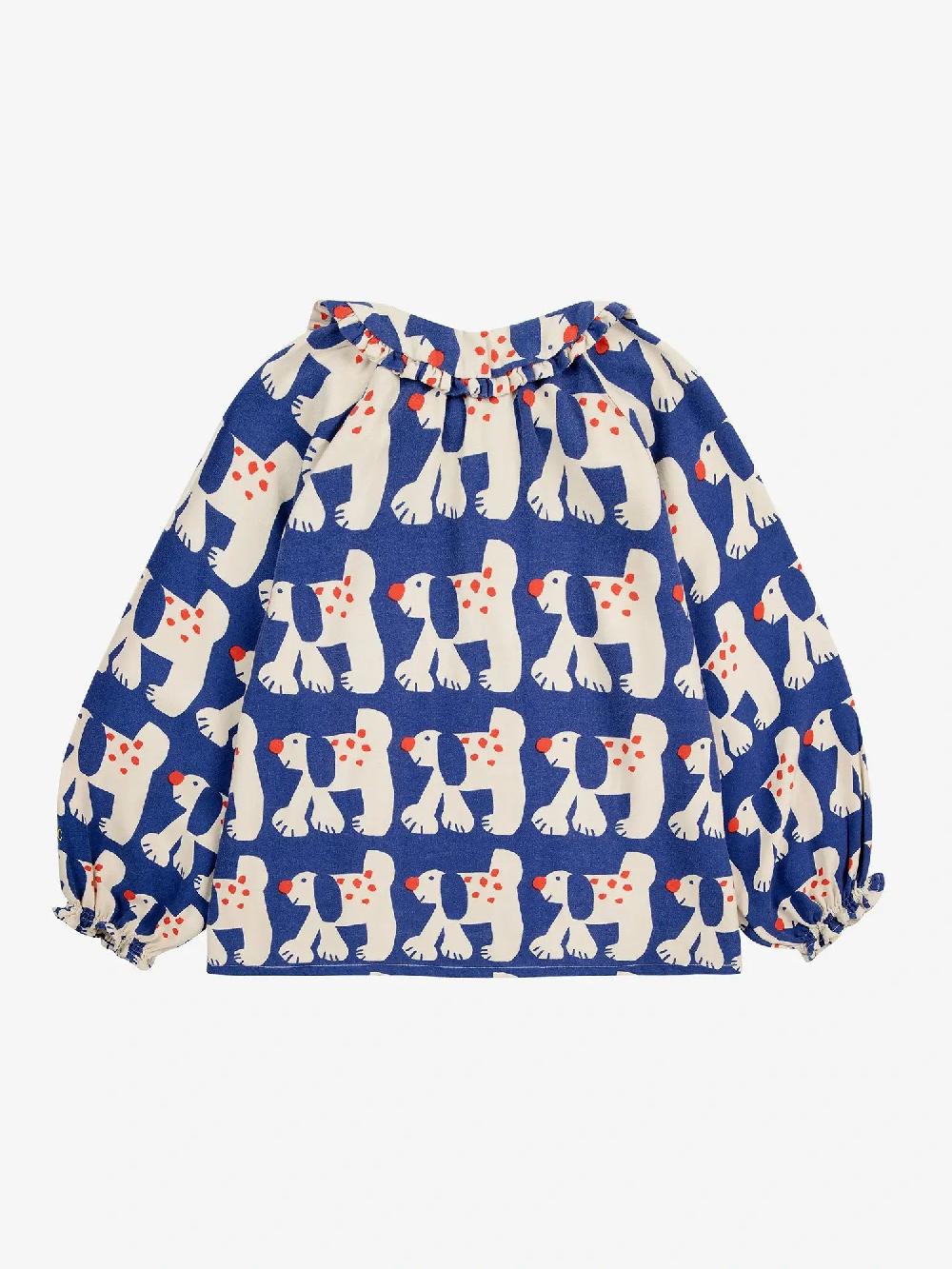 Bobo Choses Fairy Dog All Over Ranglan Sleeve Woven Blouse