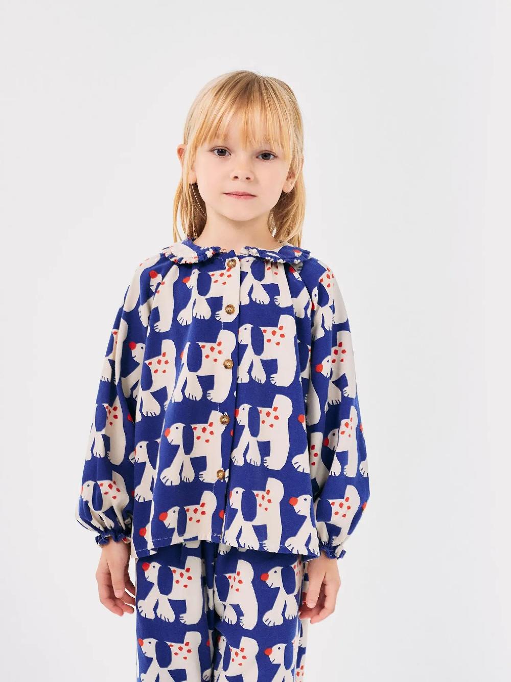 Bobo choses Fairy Dog all over ranglan sleeve woven blouse