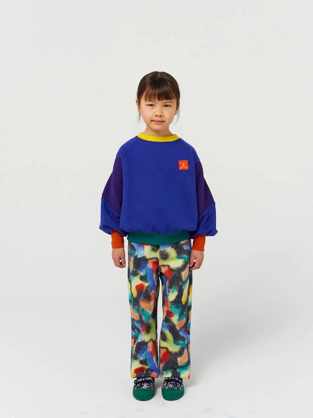 Bobo Choses Funny Face Patch Ranglan Sleeve Sweatshirt