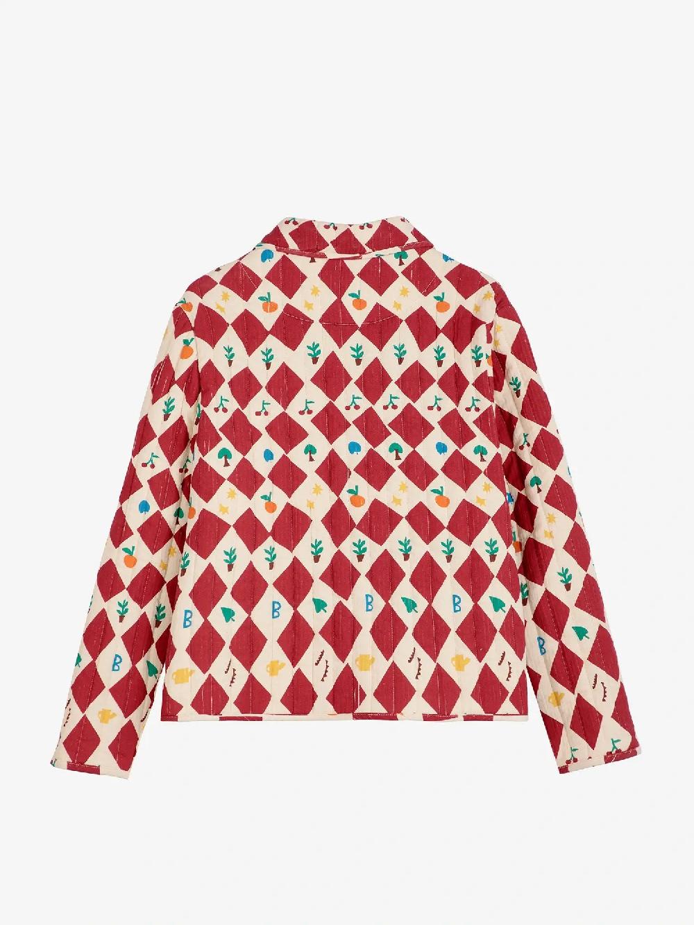 Bobo Choses Harlequin Printed Quilted Cropped Jacket