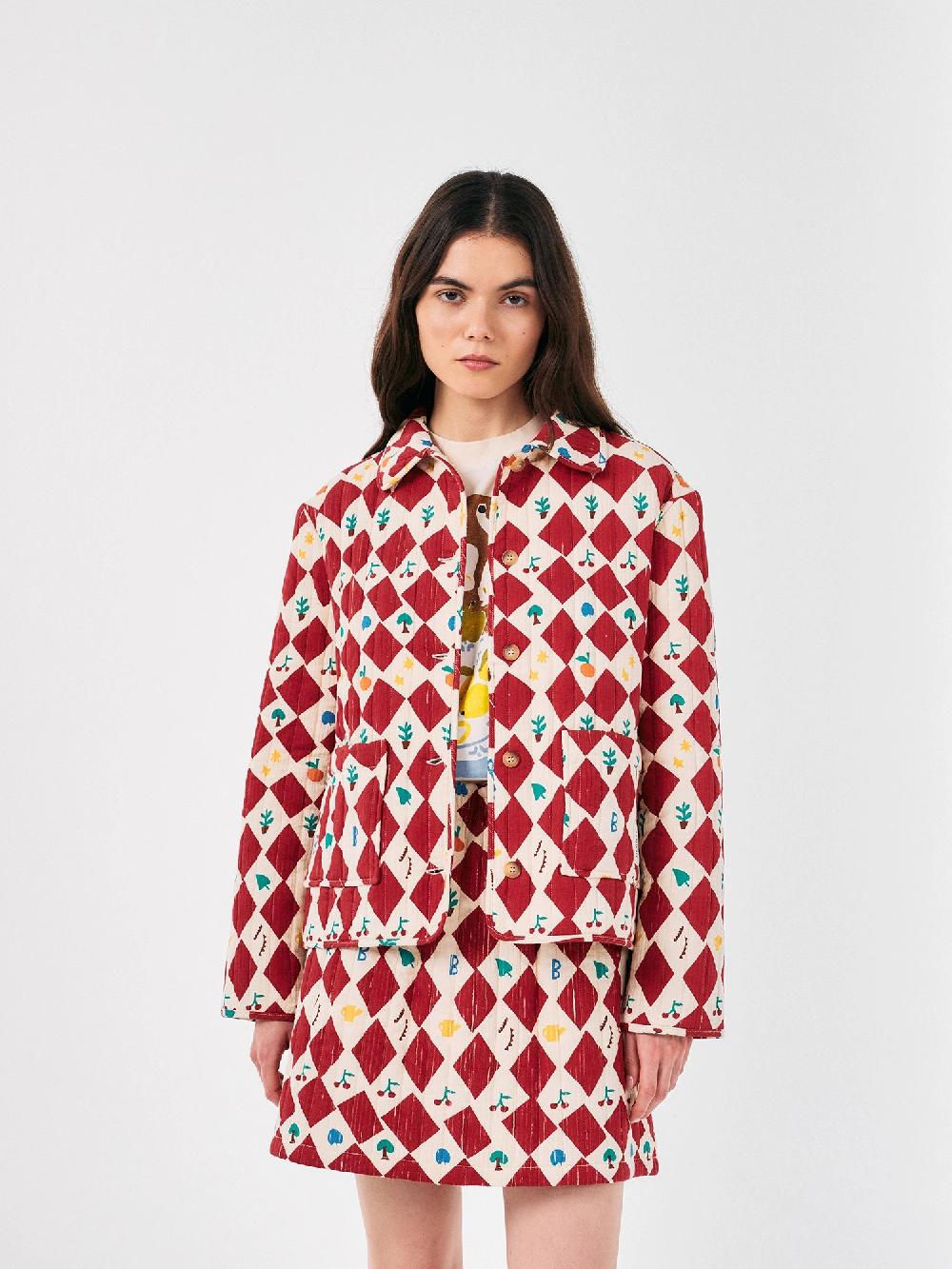 Bobo choses Harlequin printed quilted cropped jacket