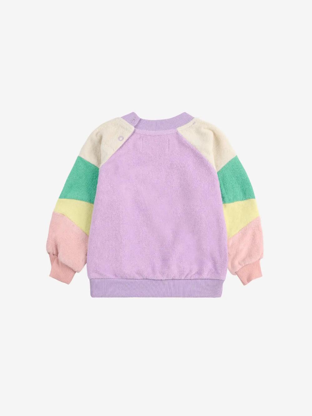 Bobo Choses Lila Color Block Terry Cloth Sweatshirt