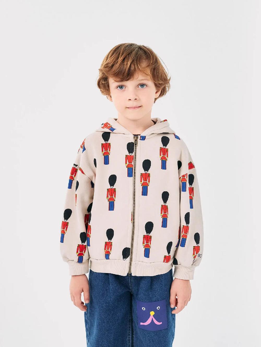 Bobo choses Little Tin Soldiers all over zipped hoodie