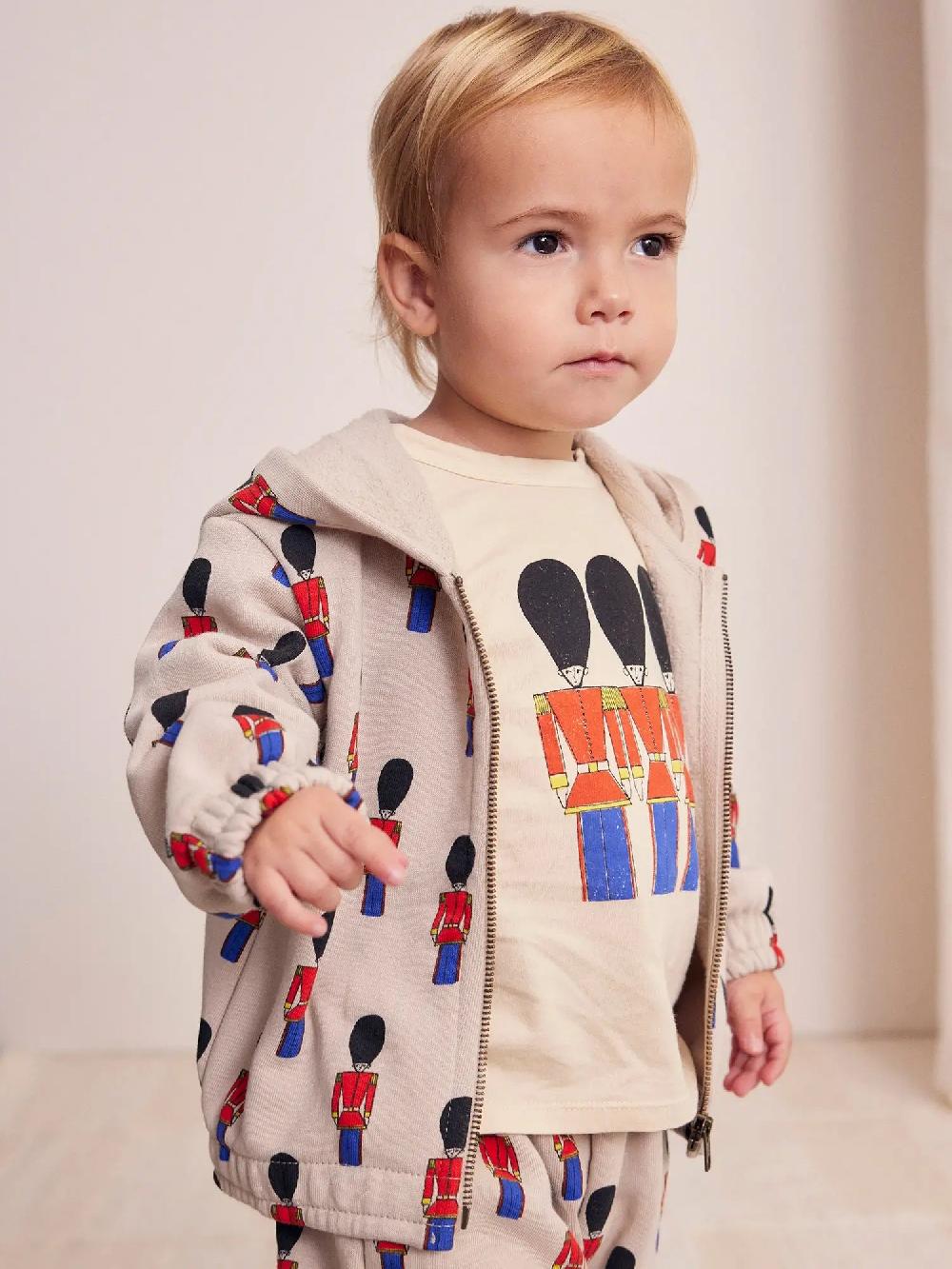 Bobo choses Little Tin Soldiers all over zipped sweatshirt