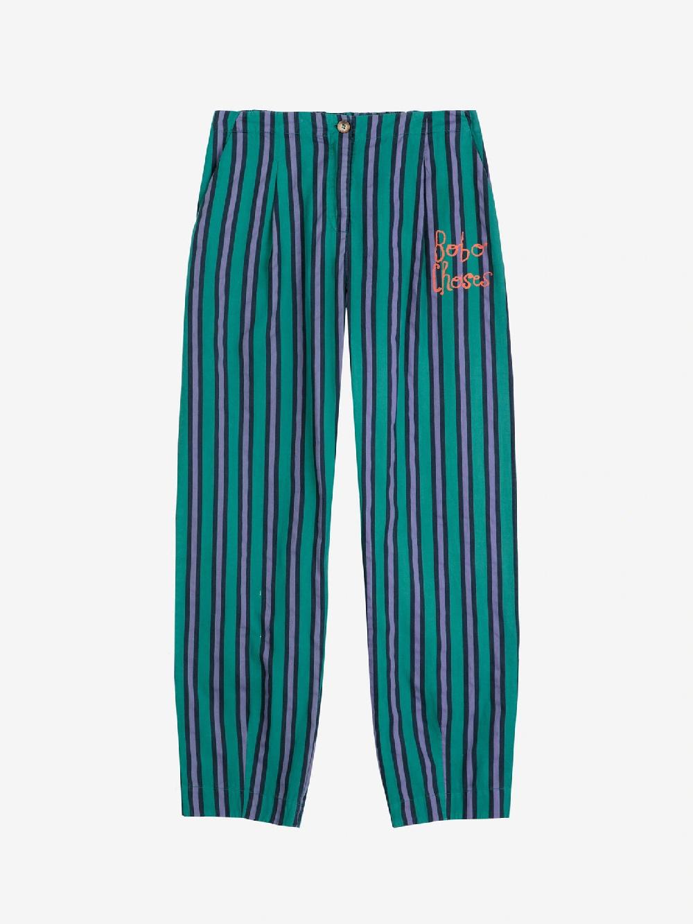 Bobo choses Multi striped pleated straight leg trouser