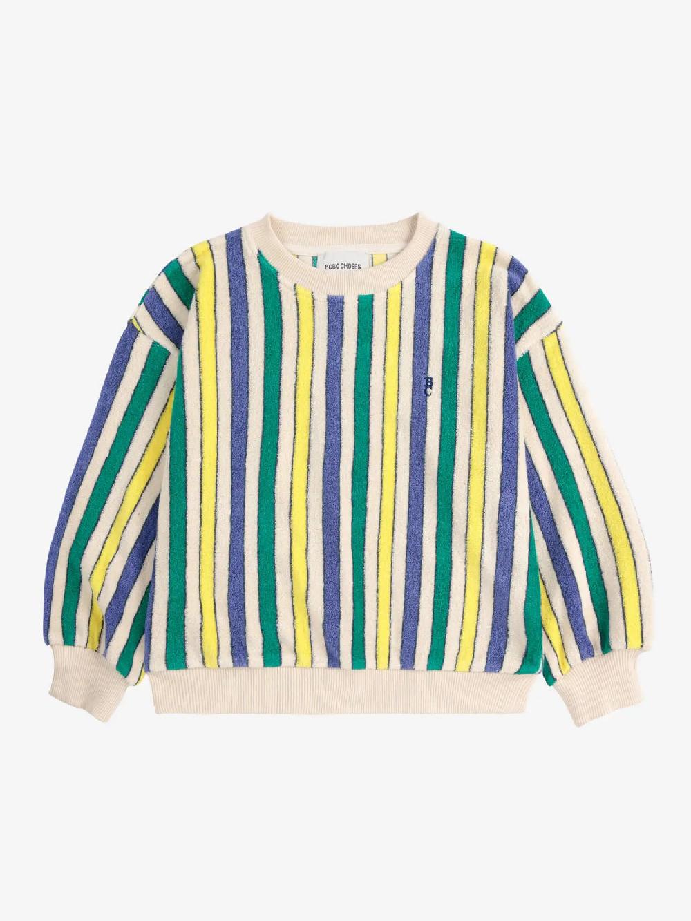 Bobo Choses Multicolor Stripes Terry Cloth Sweatshirt