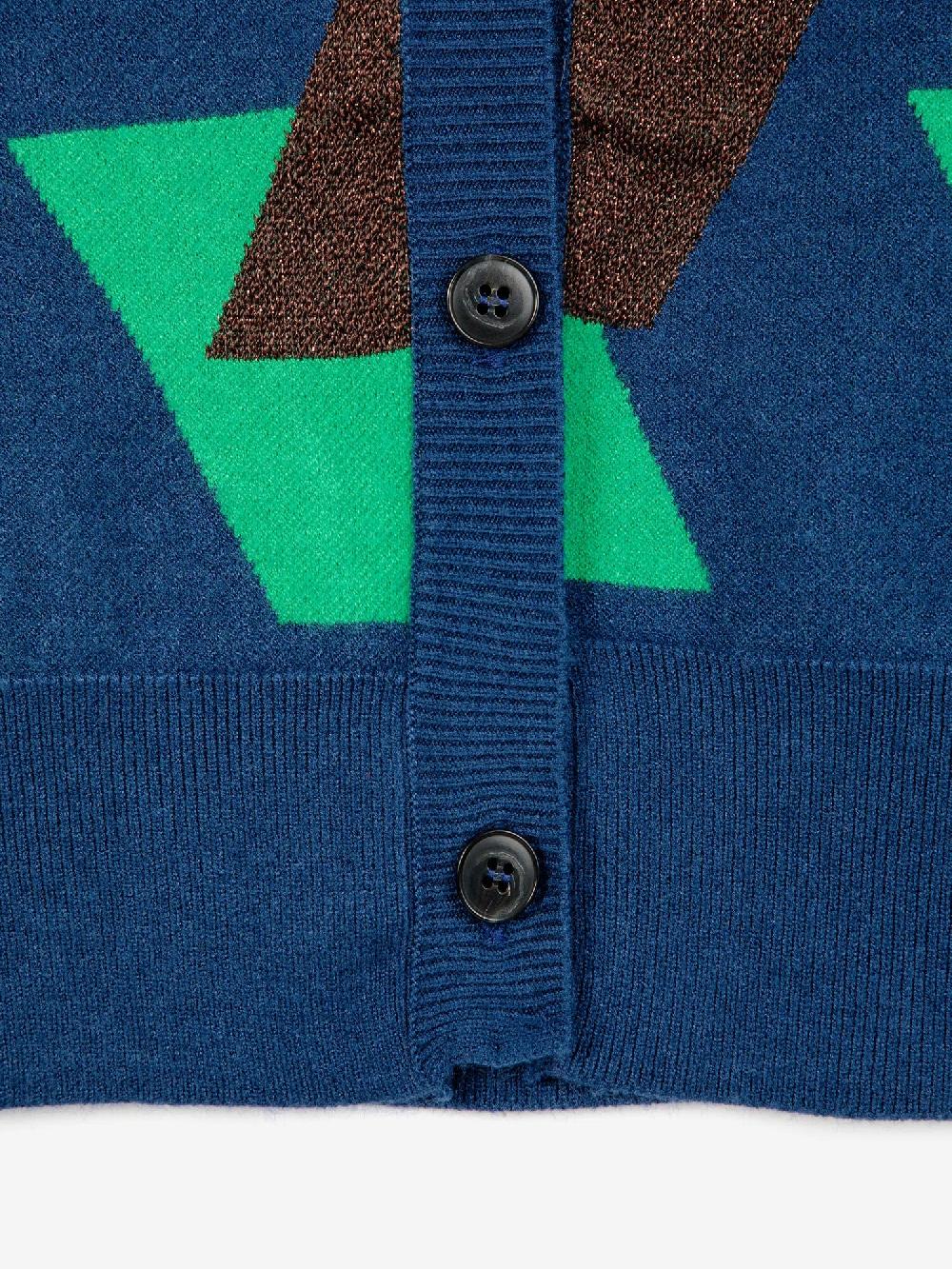 Bobo Choses Multicolour Checked Jacquard Knitted Cardigan