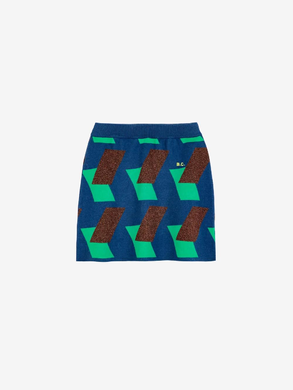 Bobo Choses Multicolour Checked Jacquard Knitted Mini Skirt