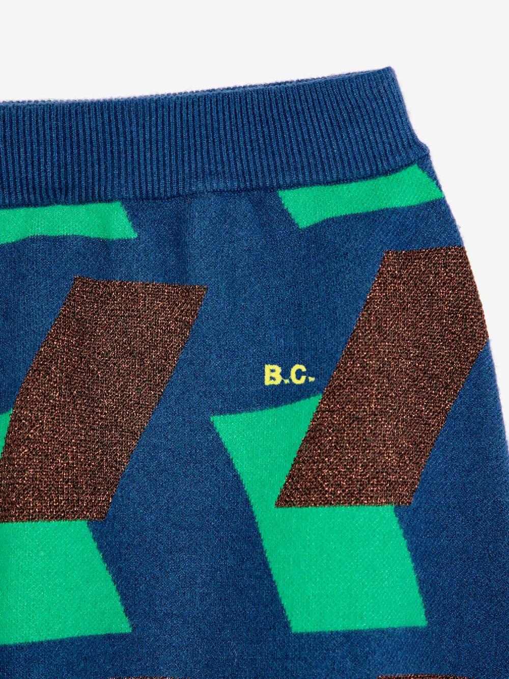 Bobo Choses Multicolour Checked Jacquard Knitted Mini Skirt