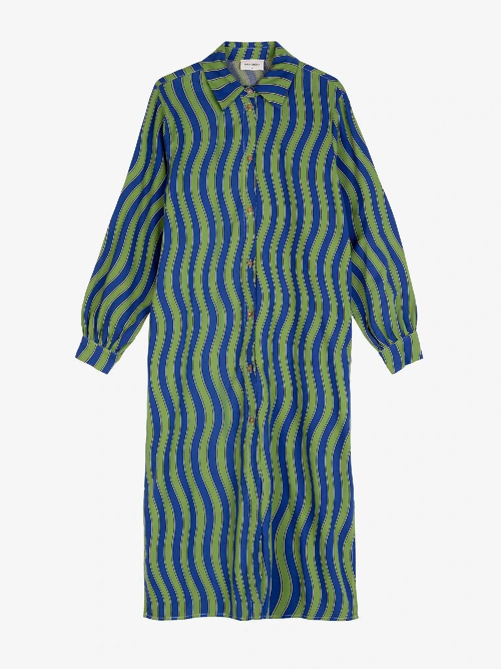 Bobo Choses Multicolour Waves Printed Long Shirt Dress