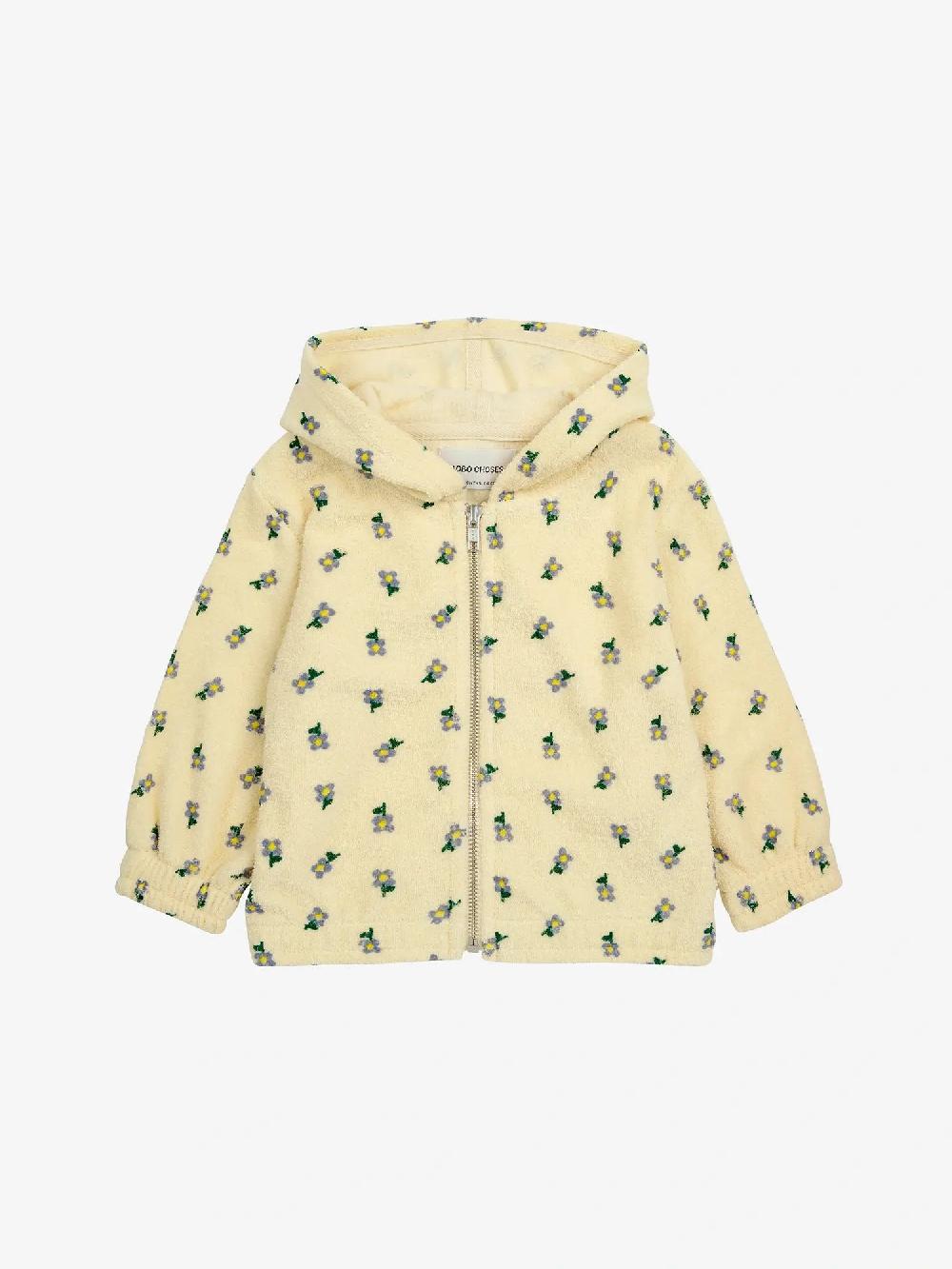 Bobo choses Pansy Flower all over all over zipped sweatshirt