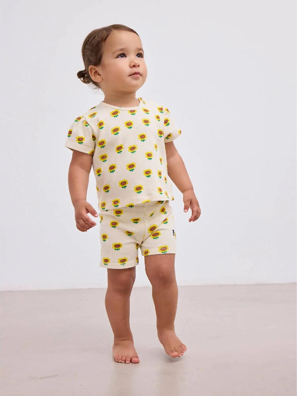 Bobo Choses Sunflower All Over Balloon Sleeve T-Shirt