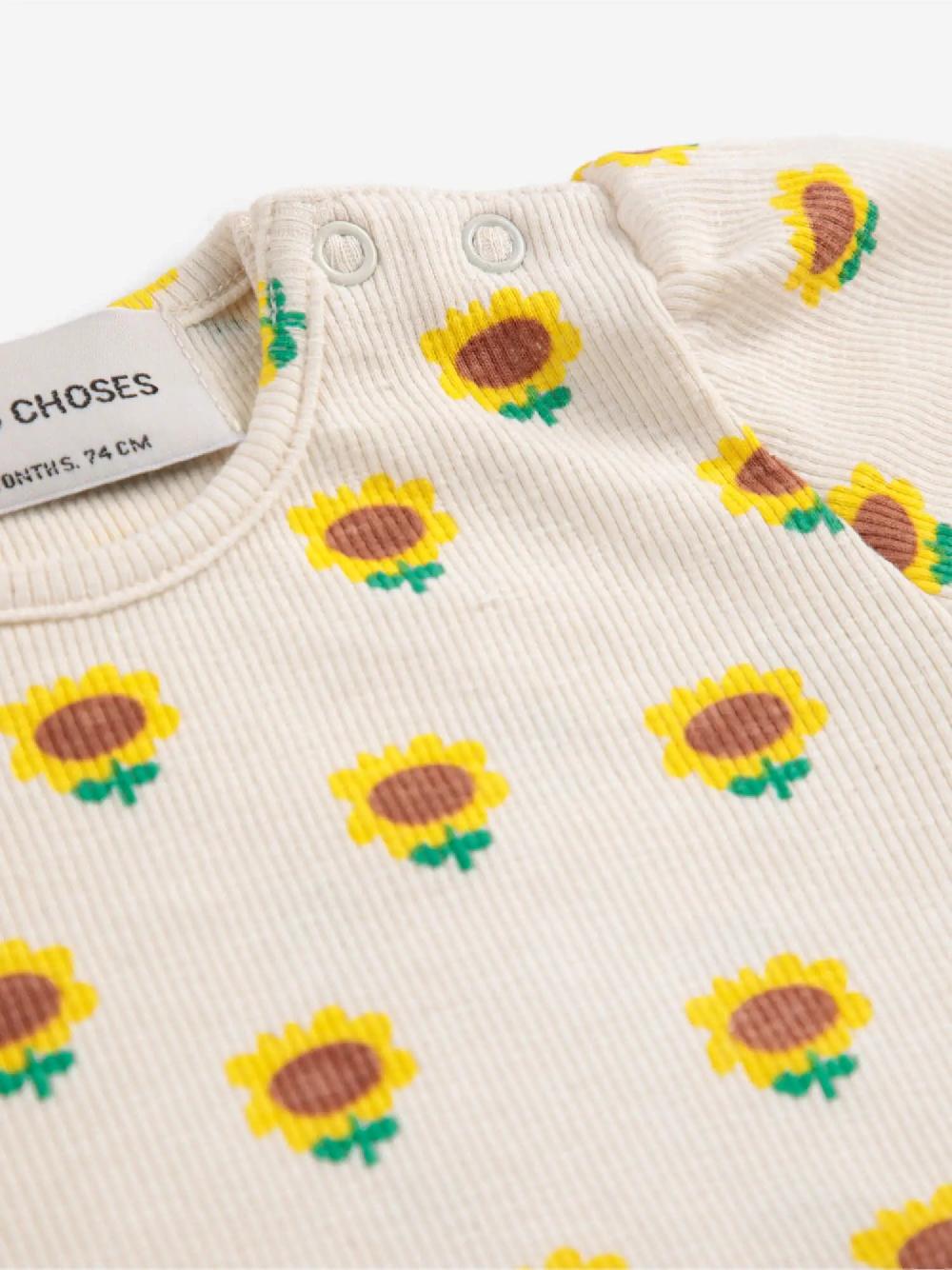 Bobo Choses Sunflower All Over Balloon Sleeve T-Shirt