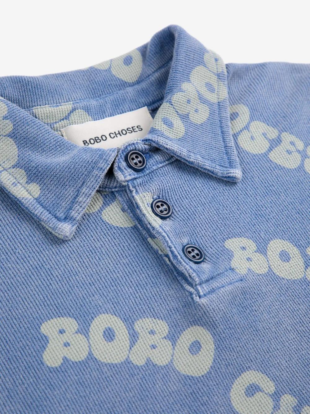 Bobo Choses Wavy Bobo Choses All Over Waffle Polo Shirt