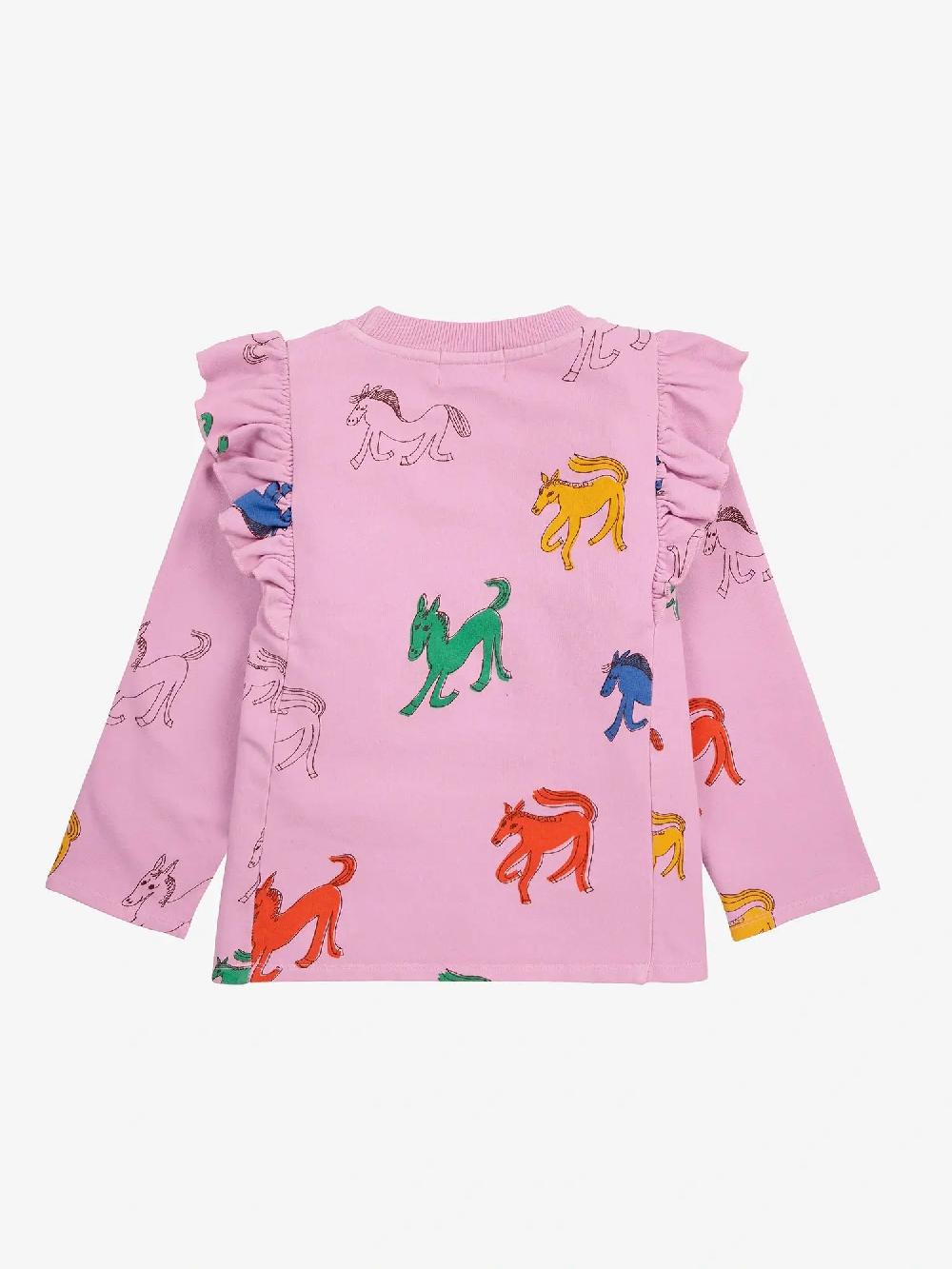 Bobo Choses Wonder Horse All Over Ruffle Sweatshirt