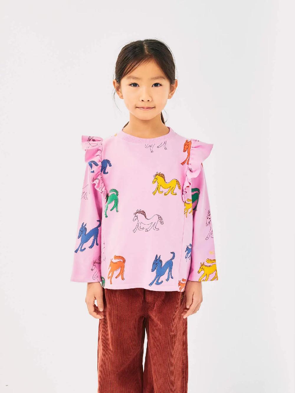 Bobo choses Wonder Horse all over ruffle sweatshirt