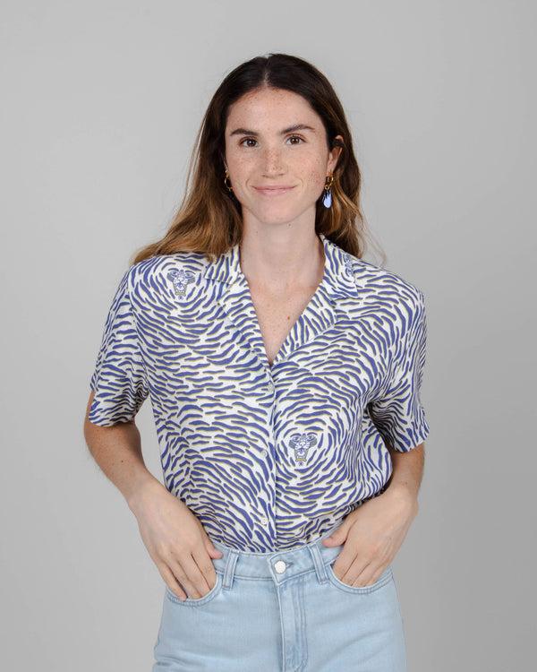 Brava fabrics Blusa Aloha Asis Percales Tiger Blanca