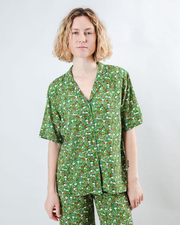 Brava Fabrics Blusa Aloha Peanuts Flower Garden Verde