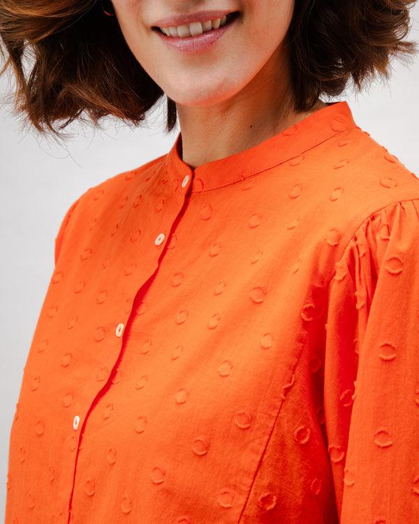 Brava fabrics Blusa Romantic Algodón Polka Dot Naranja