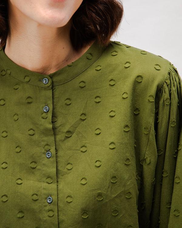 Brava fabrics Blusa Romantic Algodón Polka Dot Verde
