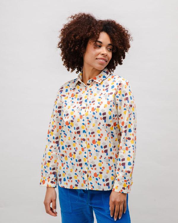 Brava Fabrics Blusa Algodón Geo Ecru