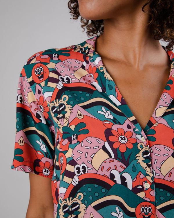 Brava Fabrics Blusa Aloha Yeye Weller Roja
