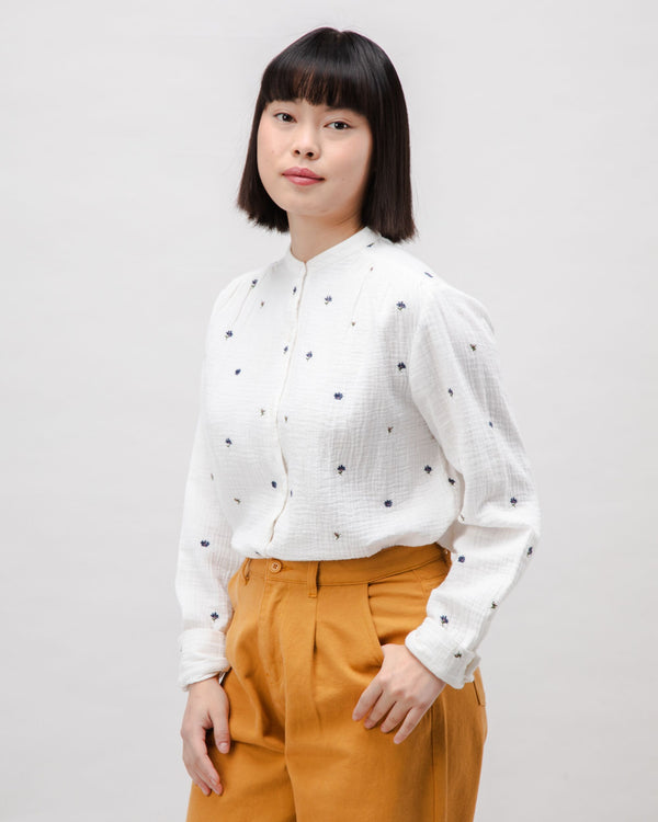 Brava Fabrics Blusa Boho Algodón Bloom Ecru