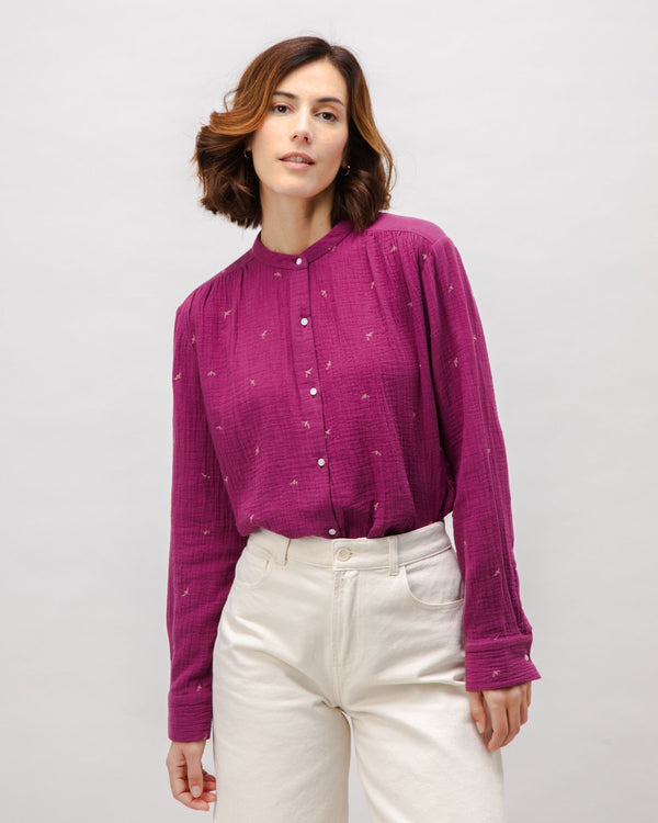 Brava Fabrics Blusa Boho Algodón Dusk Grape