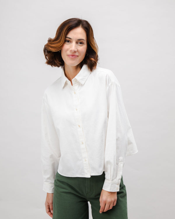 Brava Fabrics Blusa Boxy Algodón Babycord Ecru