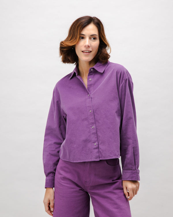 Brava Fabrics Blusa Boxy Algodón Babycord Orchid