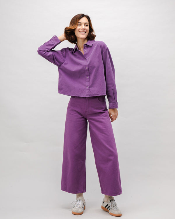 Brava Fabrics Blusa Boxy Algodón Babycord Orchid