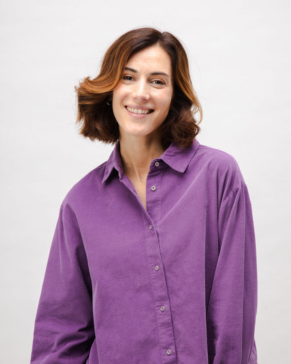 Brava fabrics Blusa Boxy Algodón Babycord Orchid