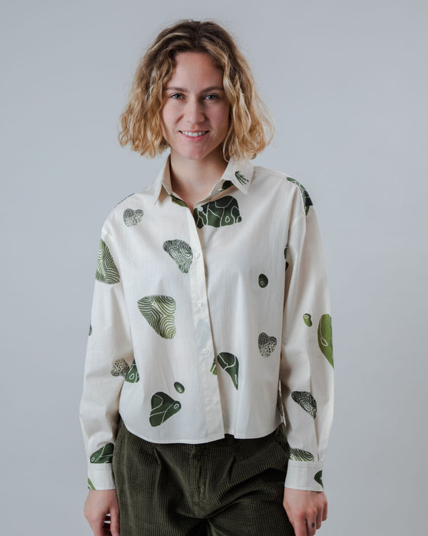 Brava Fabrics Blusa Boxy Algodón Bloom Ecru