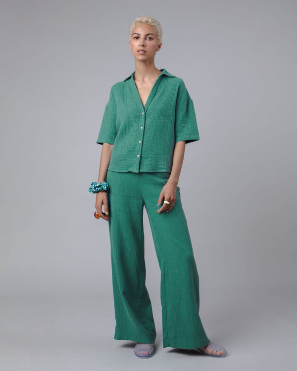 Brava Fabrics Blusa Cropped Bubble Verde