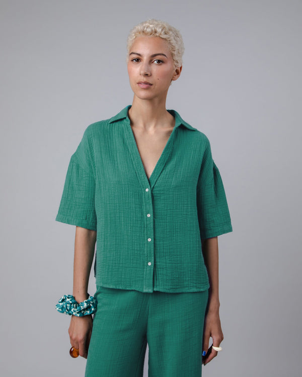 Brava fabrics Blusa Cropped Bubble Verde