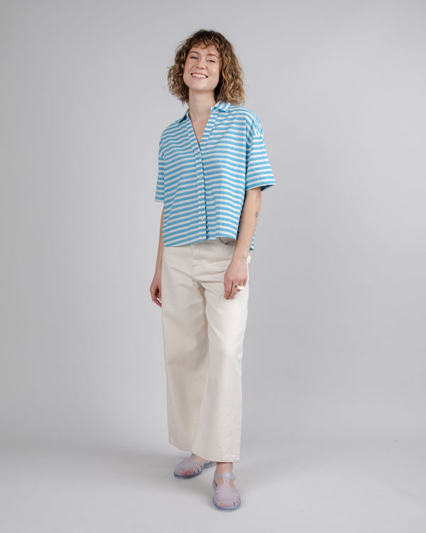 Brava Fabrics Blusa Cropped Stripes Azul