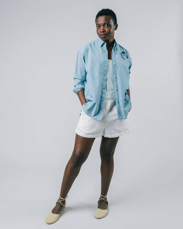 Brava Fabrics Blusa Flower Face Indigo