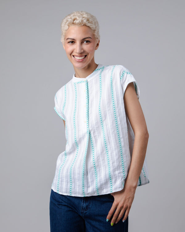 Brava Fabrics Blusa Mao Heart Blanca