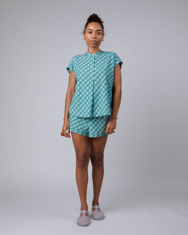 Brava Fabrics Blusa Mao Tiles Azul