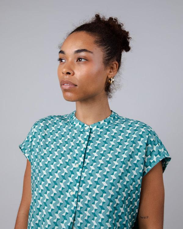 Brava Fabrics Blusa Mao Tiles Azul